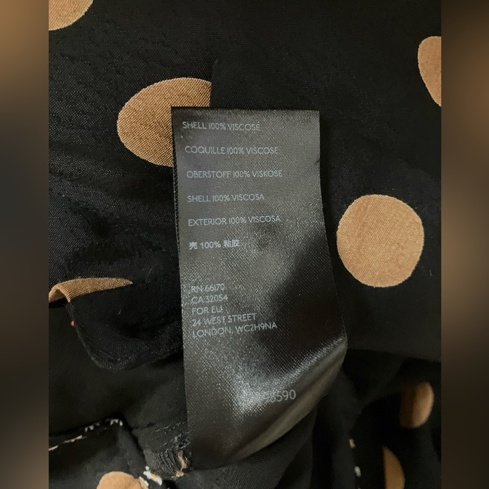 Anthropologie Loveland Wide-Leg Jumpsuit Polka Dots Black/Tan Size 4 - Picture 16 of 16